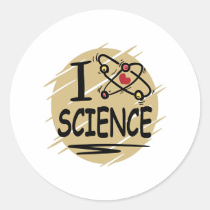 Sticker Rond J'aime la science