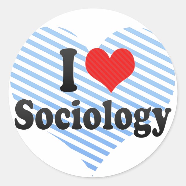 Sticker Rond J'aime la sociologie (Devant)