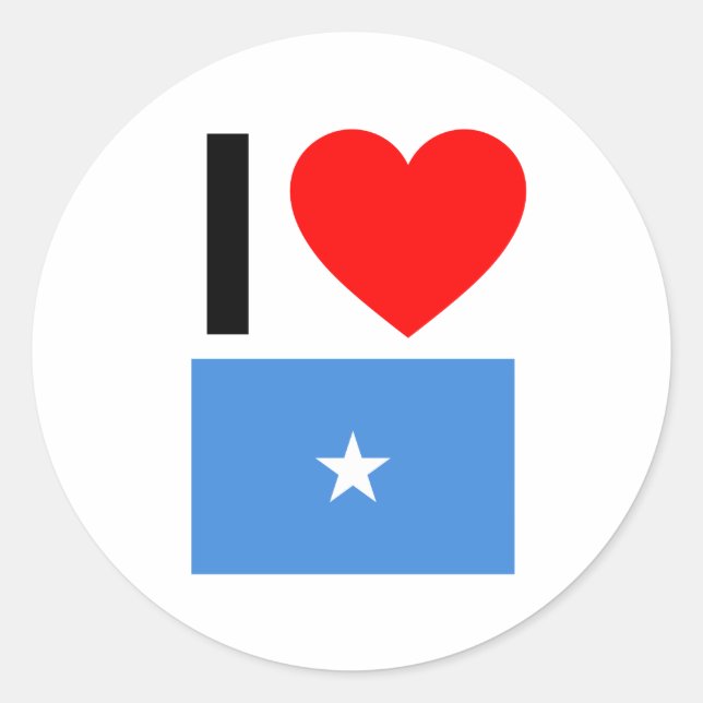 Sticker Rond j'aime la somalie (Devant)