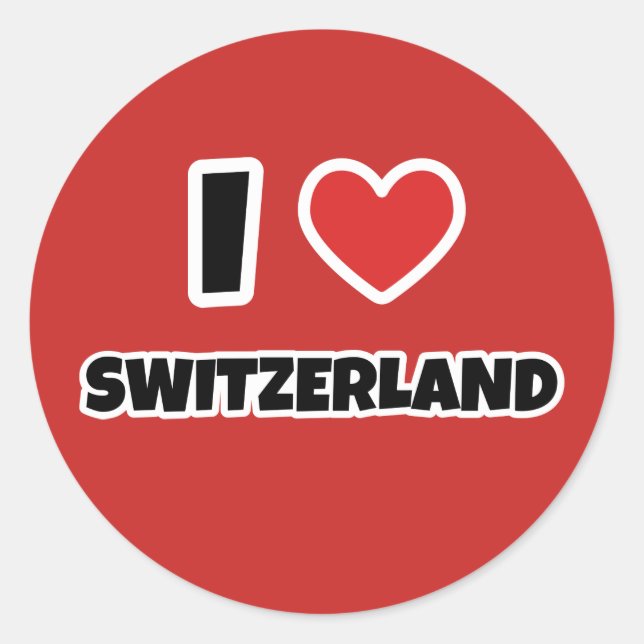 Sticker Rond J'aime la Suisse (Devant)