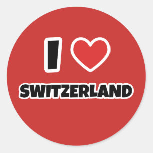 Sticker Rond J'aime la Suisse