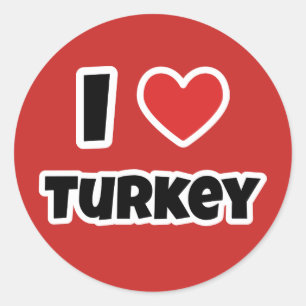 Sticker Rond J'aime la Turquie