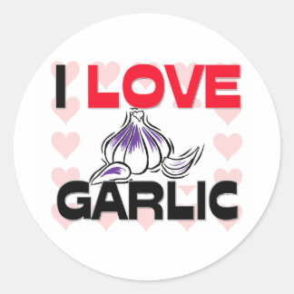 Sticker Rond J'aime l'ail