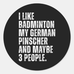 Sticker Rond J'aime l'amateur de badminton propriétaire de chie