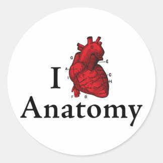 Sticker Rond J'aime l'anatomie