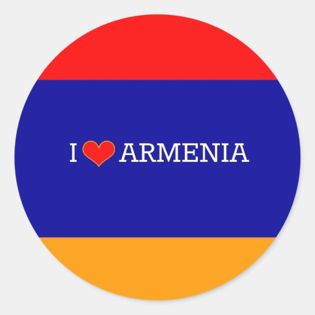 Sticker Rond J'aime l'Arménie (Devant)