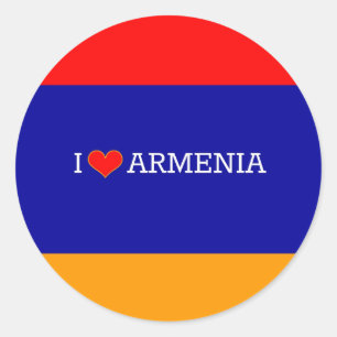 Sticker Rond J'aime l'Arménie