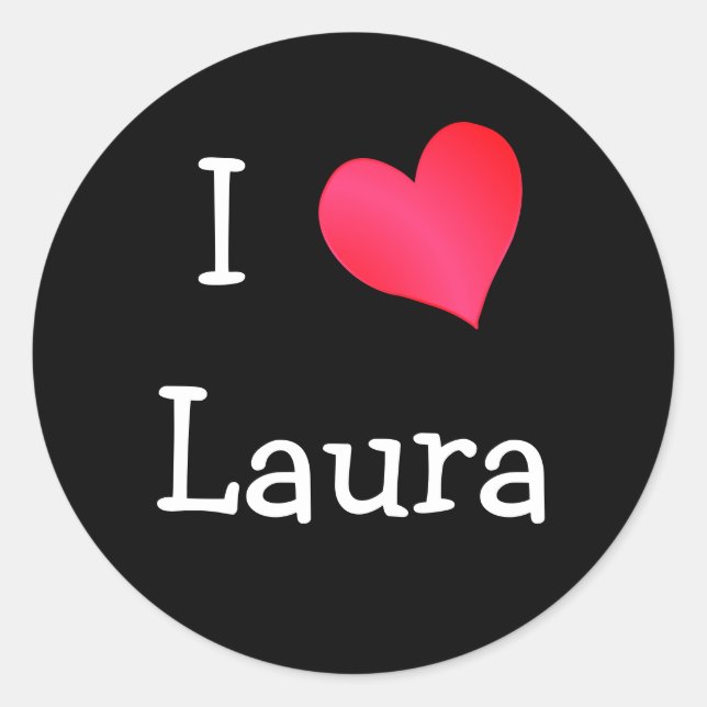 Sticker Rond J'aime Laura (Devant)