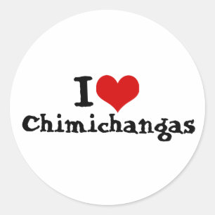 Sticker Rond J'aime l'autocollant de Chimichangas