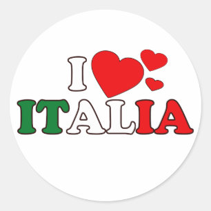 Sticker Rond J'aime l'autocollant de l'Italie