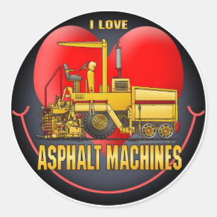 Sticker Rond J'aime l'autocollant d'enfants de machines de