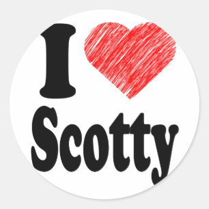 Sticker Rond J'aime l'autocollant rond d'art de coeur de Scotty