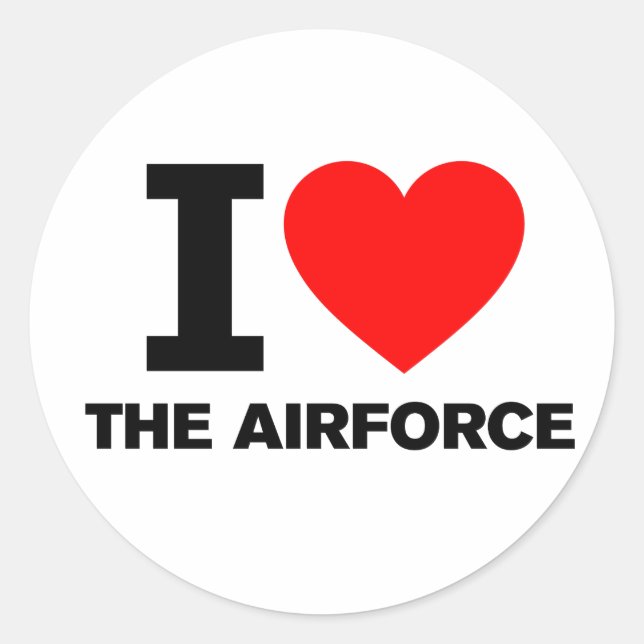 Sticker Rond J'aime l'aviation (Devant)