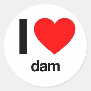 Sticker Rond j'aime le barrage