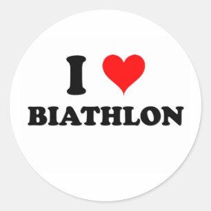 Sticker Rond J'aime le biathlon