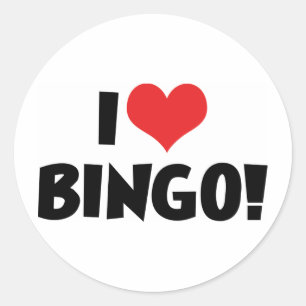 Sticker Rond J'Aime Le Bingo Coeur ! - Amateurs de bingo
