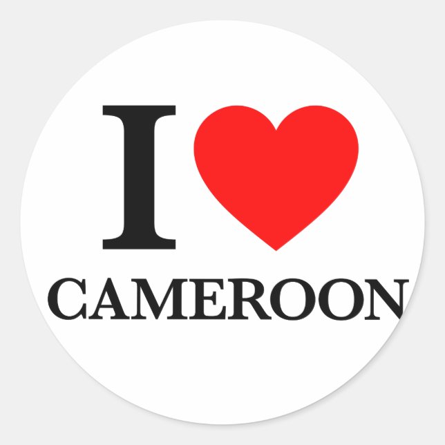 Sticker Rond J'aime le Cameroun (Devant)