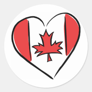 Sticker Rond J'aime le Canada