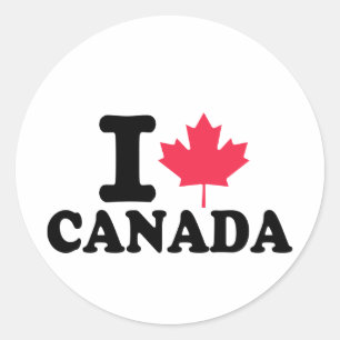 Sticker Rond J'aime le Canada