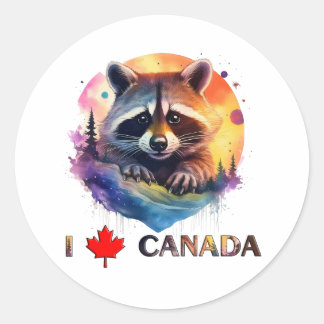 Sticker Rond J'aime le Canada