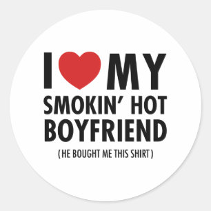 Sticker Rond J'Aime Le Chaud Garçon De Ma Fumée (Il M'A Acheté.