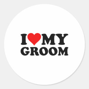 Sticker Rond J'Aime Le Coeur Ma Pièce Mari Fiance