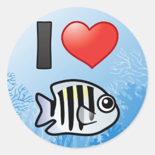 Sticker Rond J'aime le commandant de sergent