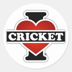 Sticker Rond J'aime le cricket