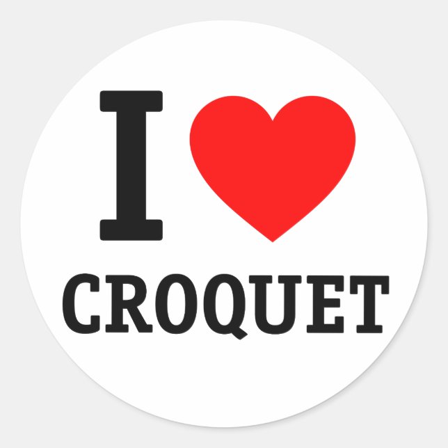 Sticker Rond J'aime le croquet (Devant)
