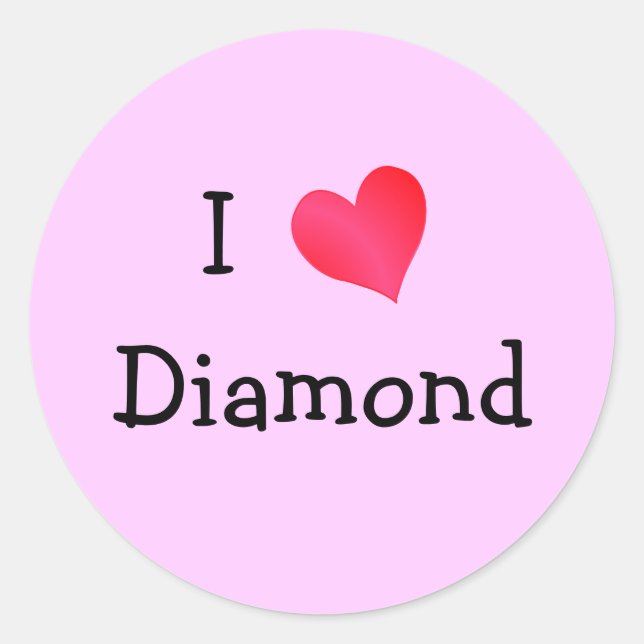Sticker Rond J'Aime Le Diamant (Devant)