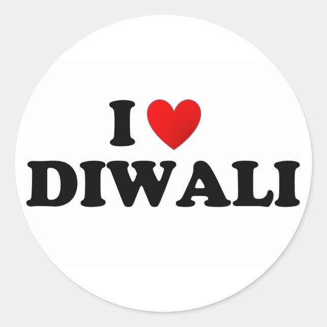 Sticker Rond J'aime le diwali (Devant)