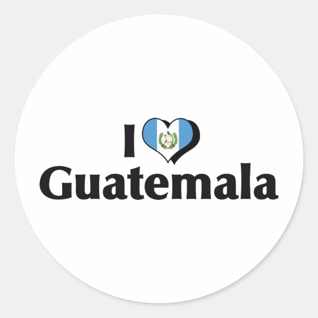 Sticker Rond J'aime le drapeau du Guatemala (Devant)