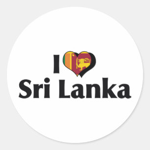 Sticker Rond J'aime le drapeau du Sri Lanka