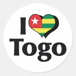 Sticker Rond J'aime le drapeau du Togo