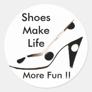 Sticker Rond J'aime le Fashionista de femelle de chaussures