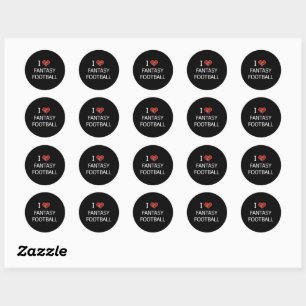 Sticker Rond J'Aime Le Football Imaginaire