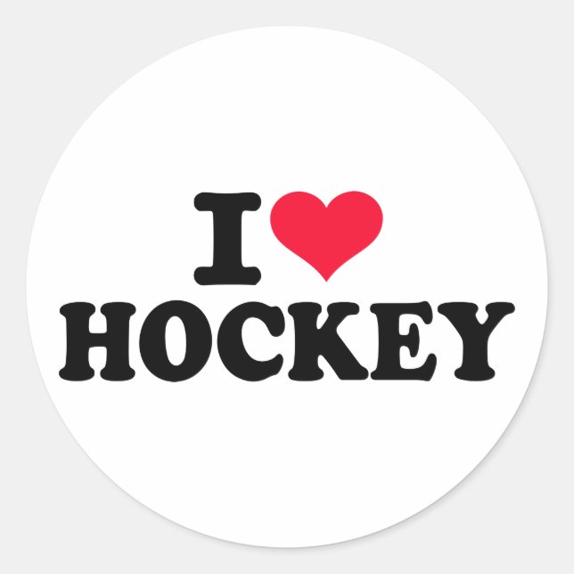 Sticker Rond J'aime le hockey (Devant)