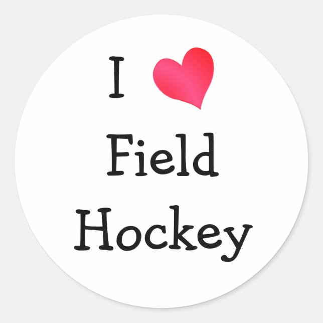 Sticker Rond J'Aime Le Hockey De Champ (Devant)