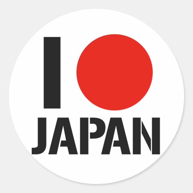 STICKER ROND J'AIME LE JAPON (Devant)