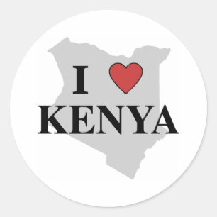 Sticker Rond J'aime le Kenya