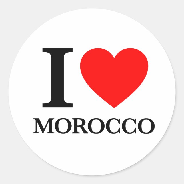 Sticker Rond J'aime le Maroc (Devant)