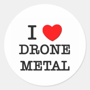 Sticker Rond J'aime le métal de bourdon