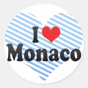 Sticker Rond J'aime le Monaco