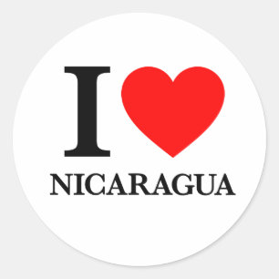 Sticker Rond J'aime le Nicaragua