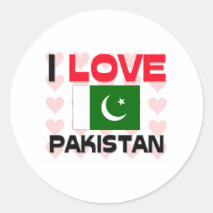 Sticker Rond J'aime le Pakistan
