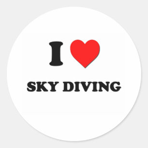 Sticker Rond J'aime le parachutisme