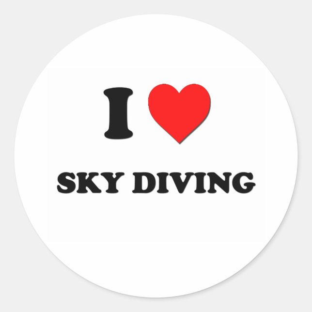 Sticker Rond J'aime le parachutisme (Devant)
