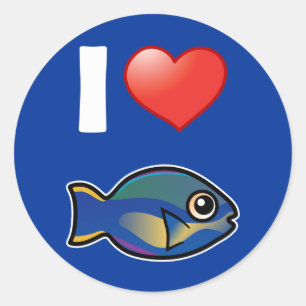Sticker Rond J'Aime Le Parrotfish Princess