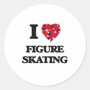 Sticker Rond J'aime le patinage artistique