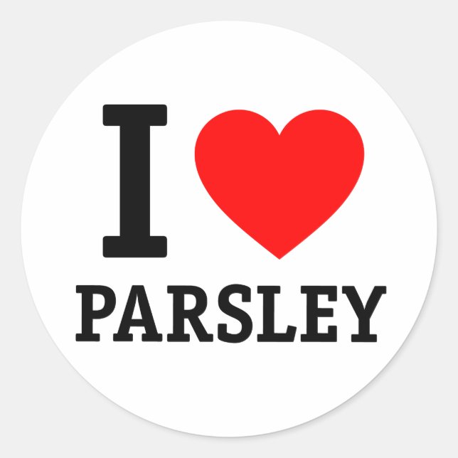 Sticker Rond J'Aime Le Persil (Devant)
